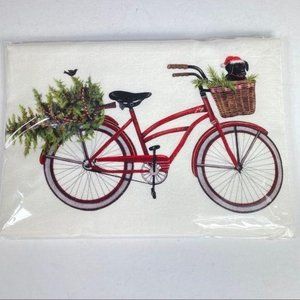 4/$25 Mary Lake-Thompson Christmas Tree Bike Puppy Flour Sack Towel 30”x30”